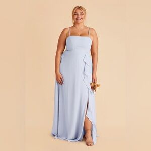 Birdy Grey Ice Blue Chiffon Bridesmaid Dress - Large